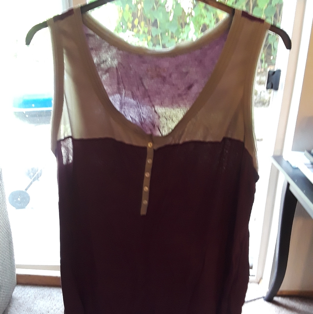 Merona Aubergine Lightweight Tank Gray Trim 3